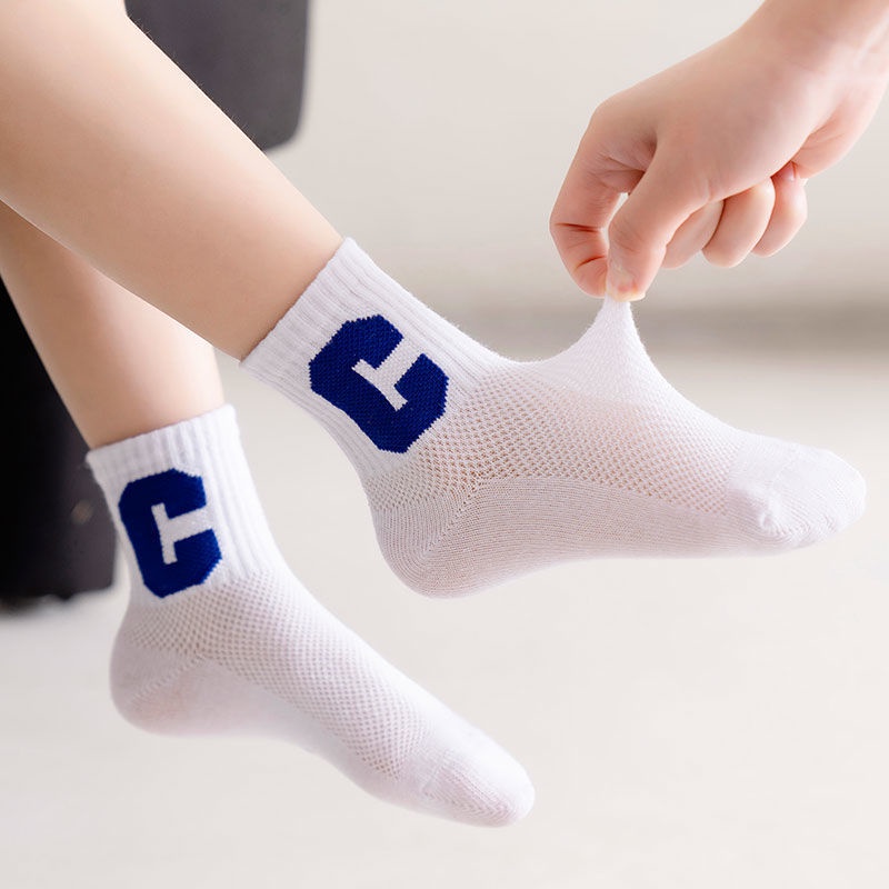 Vớ Cotton 5 Tất Lưới Mỏng Thoáng Khí Thoải Mái Thời Trang Xuân Hè Cho Bé