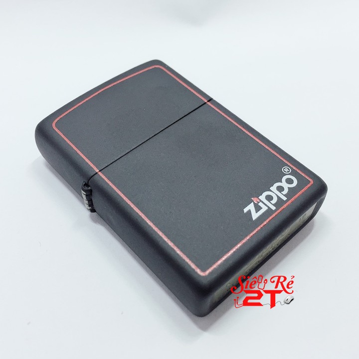 Vỏ Zippo Red Black 218ZB Chính Hãng - Vỏ Zippo Sơn Tỉnh Điện Đen Viền Đỏ Chính Hãng Mỹ