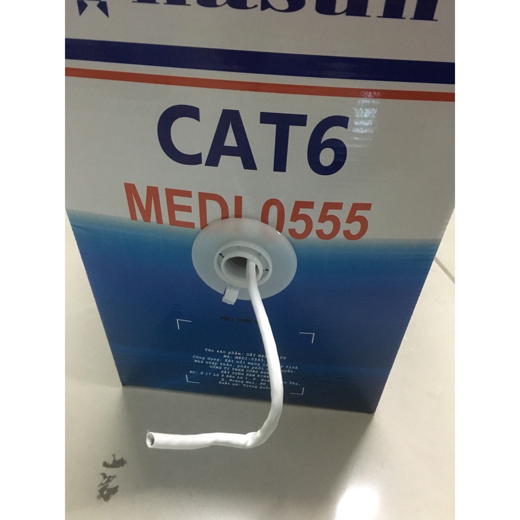 Dây cáp mạng UTP Cat6 Nasun MEDI-0555, bấm sẵn 2 đầu (Bán lẻ theo mét)