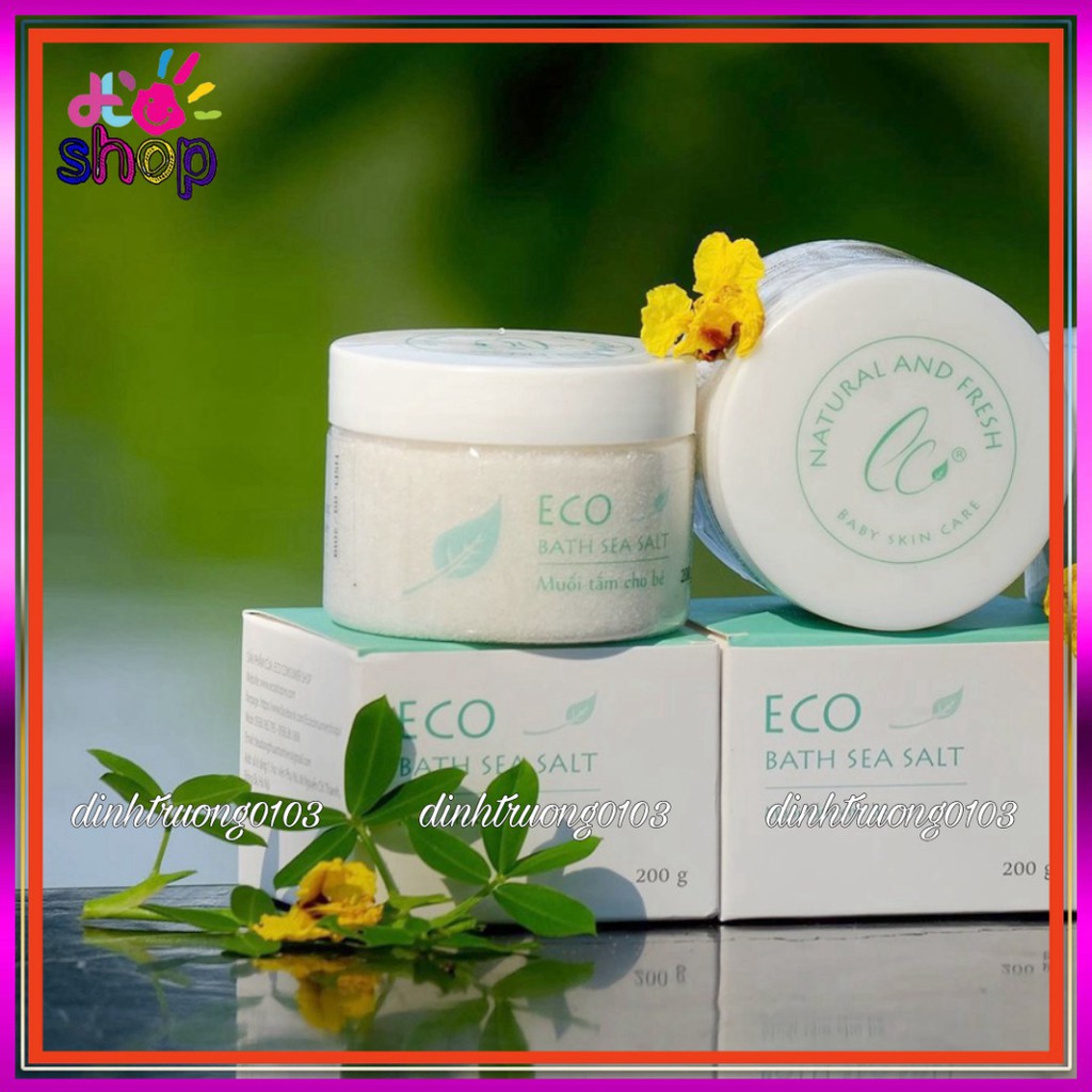 Muối tắm THẢO DƯỢC ECO - 200G/HŨ + Tắm hết rôm sảy mề đay, hết mẩn ngứa, an toàn cho bé