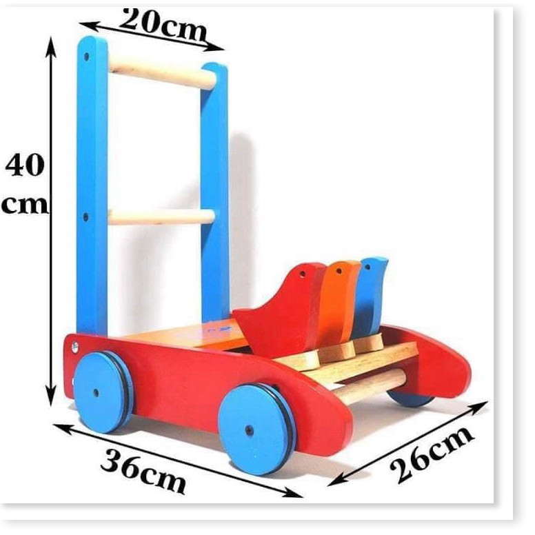 Đồ Chơi Trẻ Em - Xe Tập Đi Giữ Thăng Bằng 3 Con Gà Bằng Gỗ Cao Cấp Cho Bé Yêu