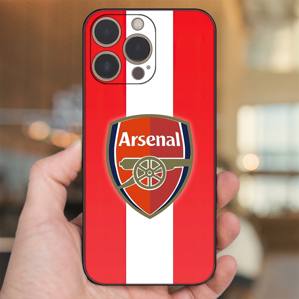 Ốp lưng iPhone 13 Pro dẻo đen cạnh vuông in hình Arsenal FC