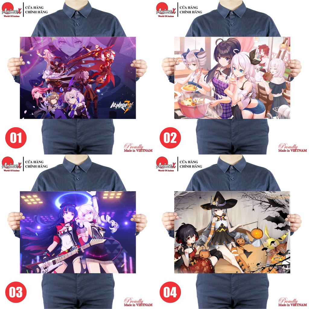 Tranh poster A3 Honkai Impact 3rd miHoYo áp phích decal game anime trang trí nhà cửa by AnimeX