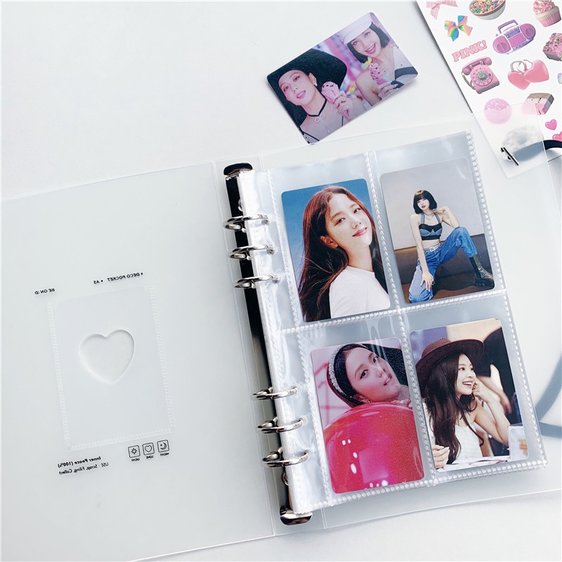 Trang trong sổ còng khổ A5 3-inch đựng ảnh Polaroid/thẻ nhỏ làm album thần tượng