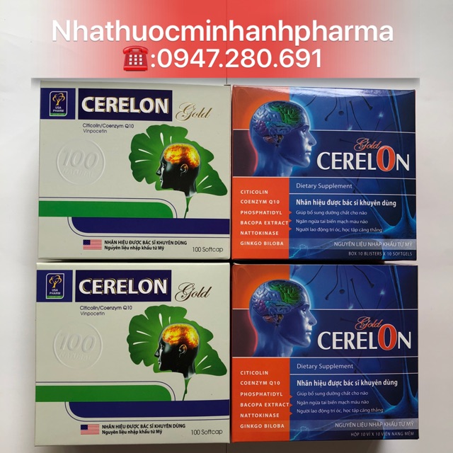 💥Hàng mới 💥 Cerelon Gold bổ não , tăng cường trí nhớ Hộp 100 viên 💥 Sản phẩm này không phải là thuốc .