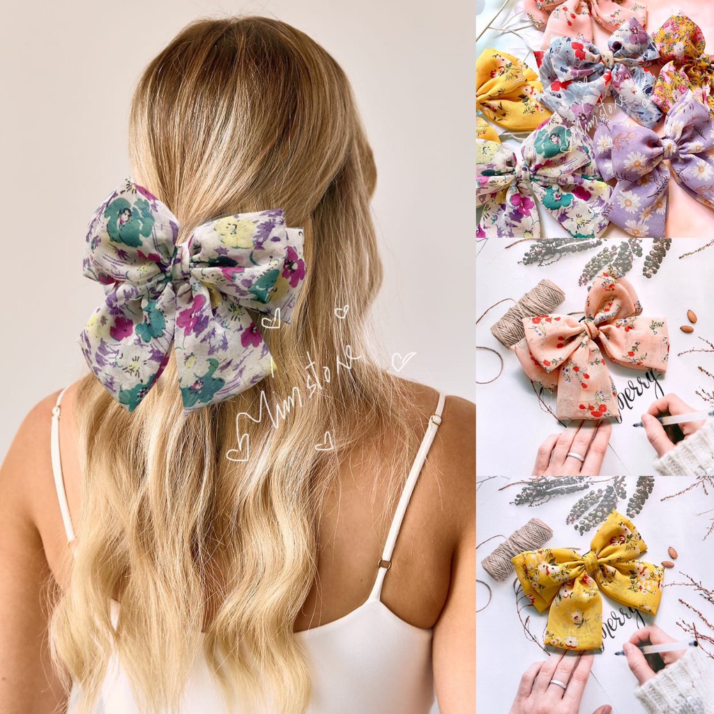 KẸP TÓC NƠ TIỂU THƯ, VOAN HOA CÚC NHÍ, 3 TẦNG NƠ THỜI TRANG NỮ HOT TREND ULLZANG