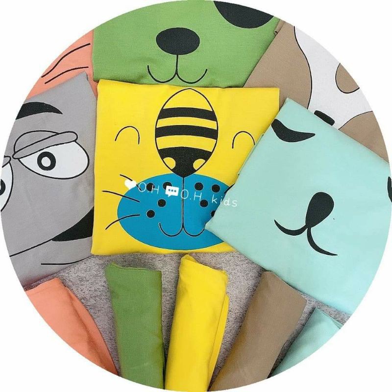 Bộ thun lạnh cộc tay K.WOO cho bé hình thú ngộ nghĩnh