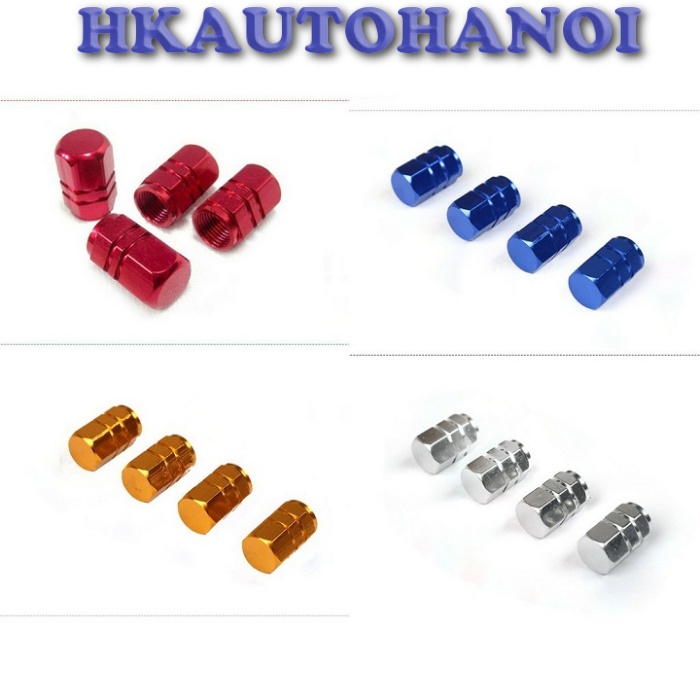 ⚡️GIÁ SỐC⚡️Bộ 4 ốc - nắp chụp bảo vệ  chân van, đầu vòi xe hơi, xe máy, ô tô bằng hợp kim nhôm  cao cấp
