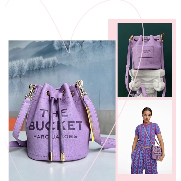 TNS-Túi bucket rút dây siêu  Marcie leather bucket bag--tone tím lavender cá tính trendy