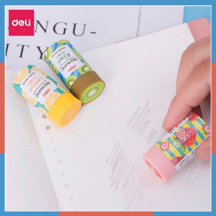 Gôm tẩy trái cây Deli hình Kiwi, dâu, chanh cute 01400