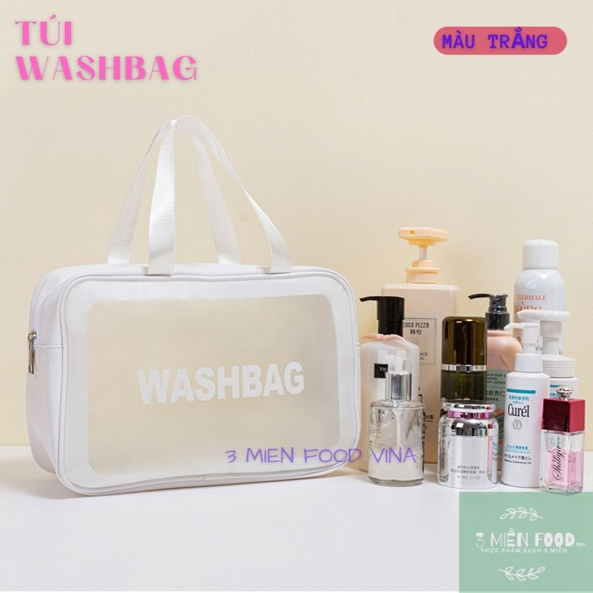 [HCM]Túi đựng mỹ phẩm Washbag trong suốt có quai cao cấp,Túi đựng vật dụng cá nhân không thấm nước-3 MIEN FOOD VINA