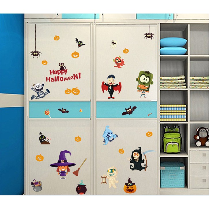 Decal trang trí tường Happy Halloween cho Bé