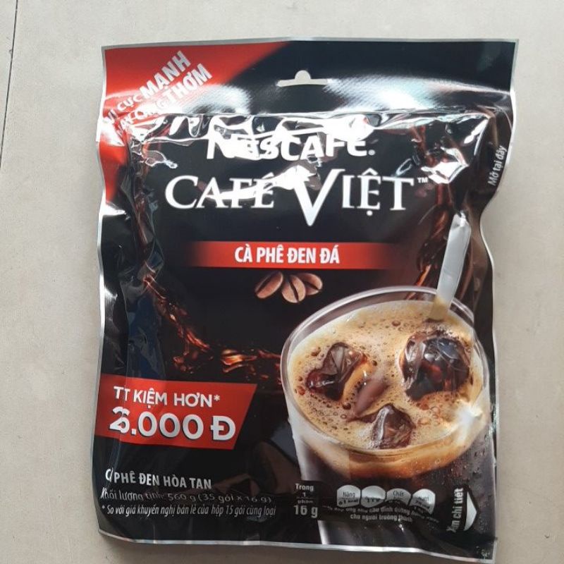 Cà phê đen hòa tan NesCafe Cafe Việt - Cà Phê Đen Đá gói 560g  - date mới