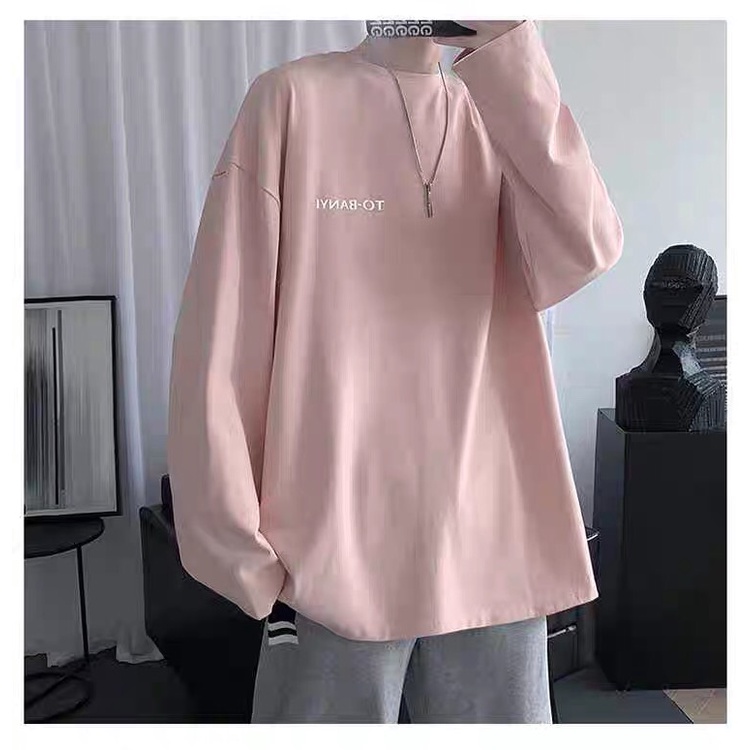 Áo thun dài tay fomr rộng thêu chữu to-banyi .Áo thun uniex,phong cách hàn quốc trẻ trung.