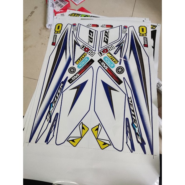 Tem Rời Yamaha Exciter 2010 Trắng Xanh Gp Chuẩn Zin