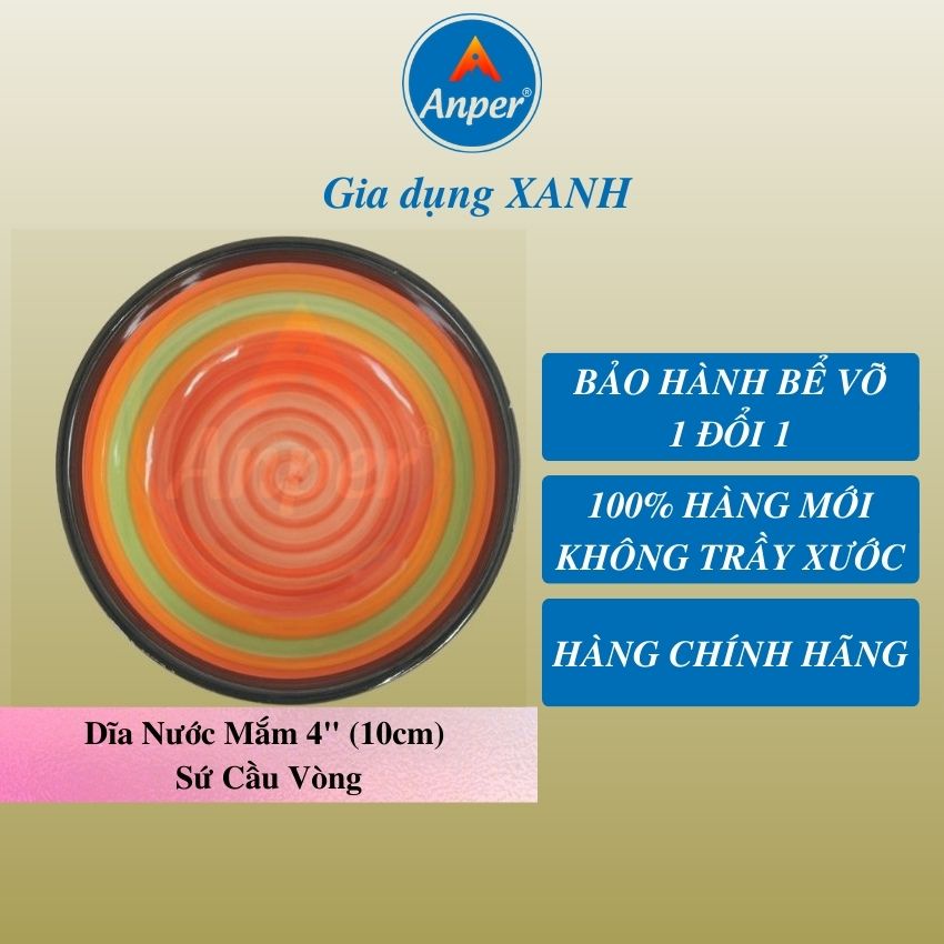 Bát Tô Chén Đĩa Dĩa  Sứ  Cầu Vồng Hàn Quốc Anper  Kiểu Dáng Hiện Đại  ,An Toàn Sang Trọng  , Chén Ăn Cơm - Bát  Sứ- Tô