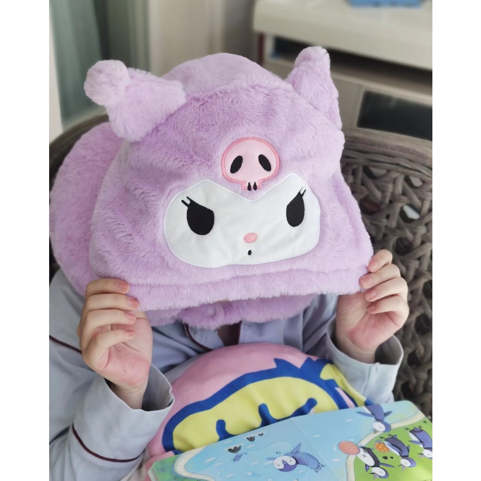 Mới Gối Kê Cổ Hình Chữ U Có Nón Họa Tiết kuromi Cinnamon melody