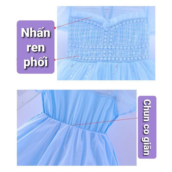 Váy Noel SOFIA CANDY công chúa bé gái đầm elsa Quảng Châu quà sinh nhật màu hồng, màu xanh sao màu lấp lánh màu đỏ noel