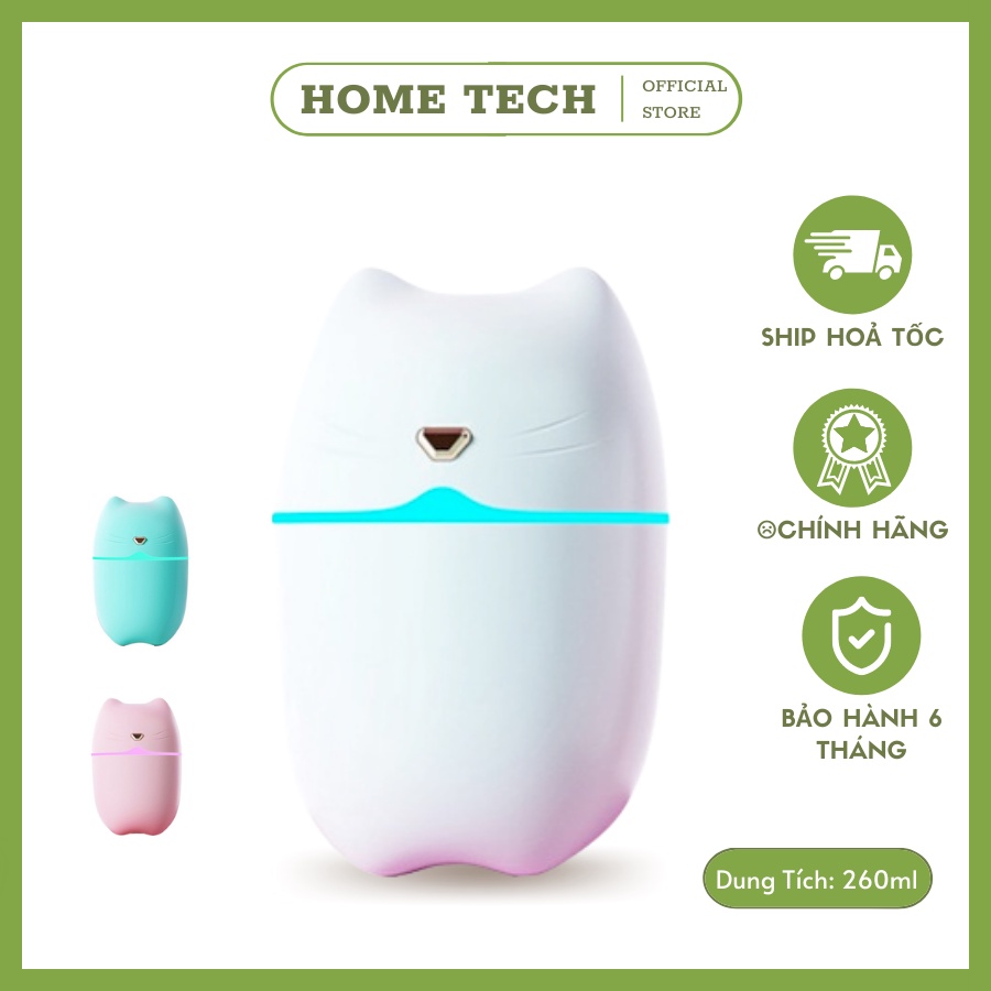 Máy Phun Sương Tinh Dầu Phòng Ngủ Hình Mèo Xông Phòng Khuếch Tán Toả Hương Thơm Tạo Độ Ẩm Khử Mùi Đuổi Muỗi Côn Trùng