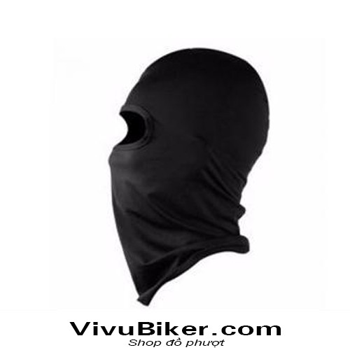 Khăn trùm đầu Ninja đen trơn thun lạnh sử dụng fullface