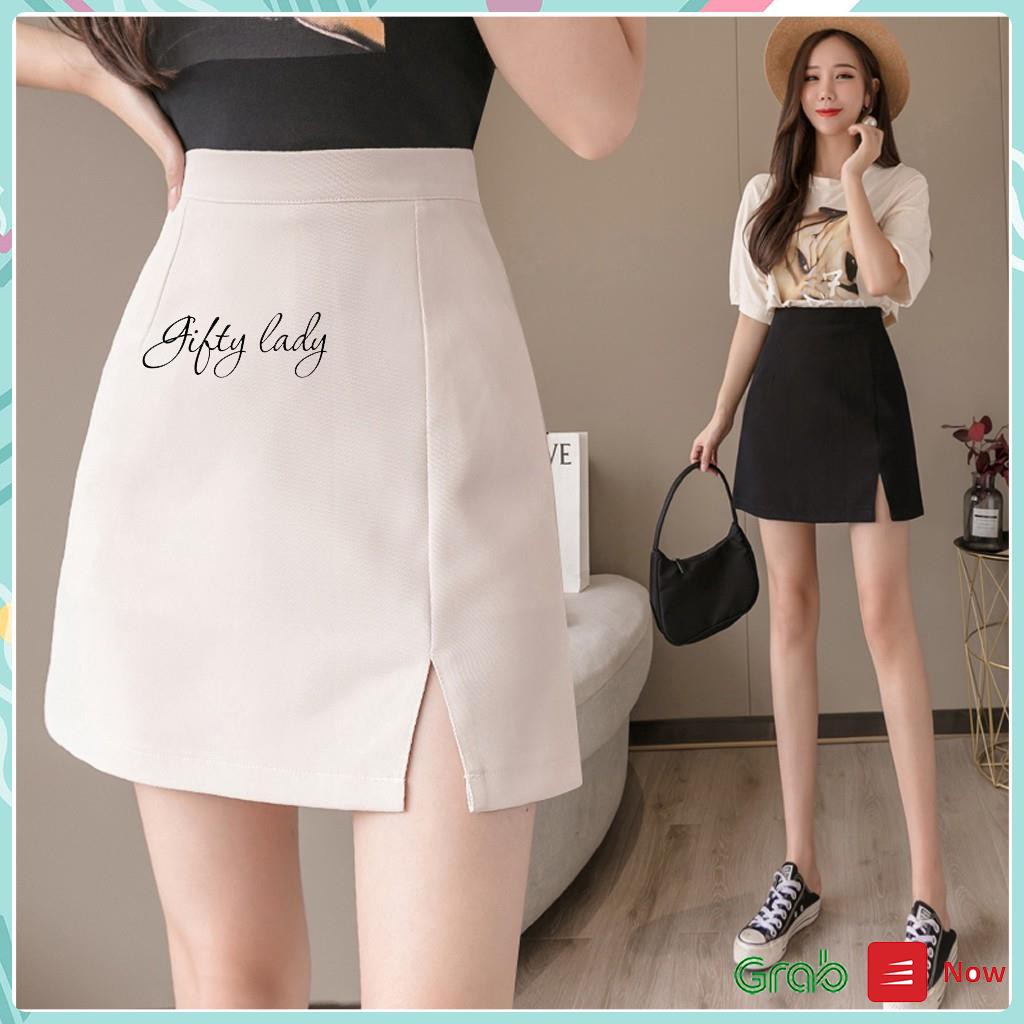 Chân Váy Chữ A Ngắn Xẻ Tà Trẻ Trung, Chân Váy Công Sở Lưng Cao Màu Trắng, Đen Thanh Lịch, Dễ Phối Đồ | Giftylady | BigBuy360 - bigbuy360.vn