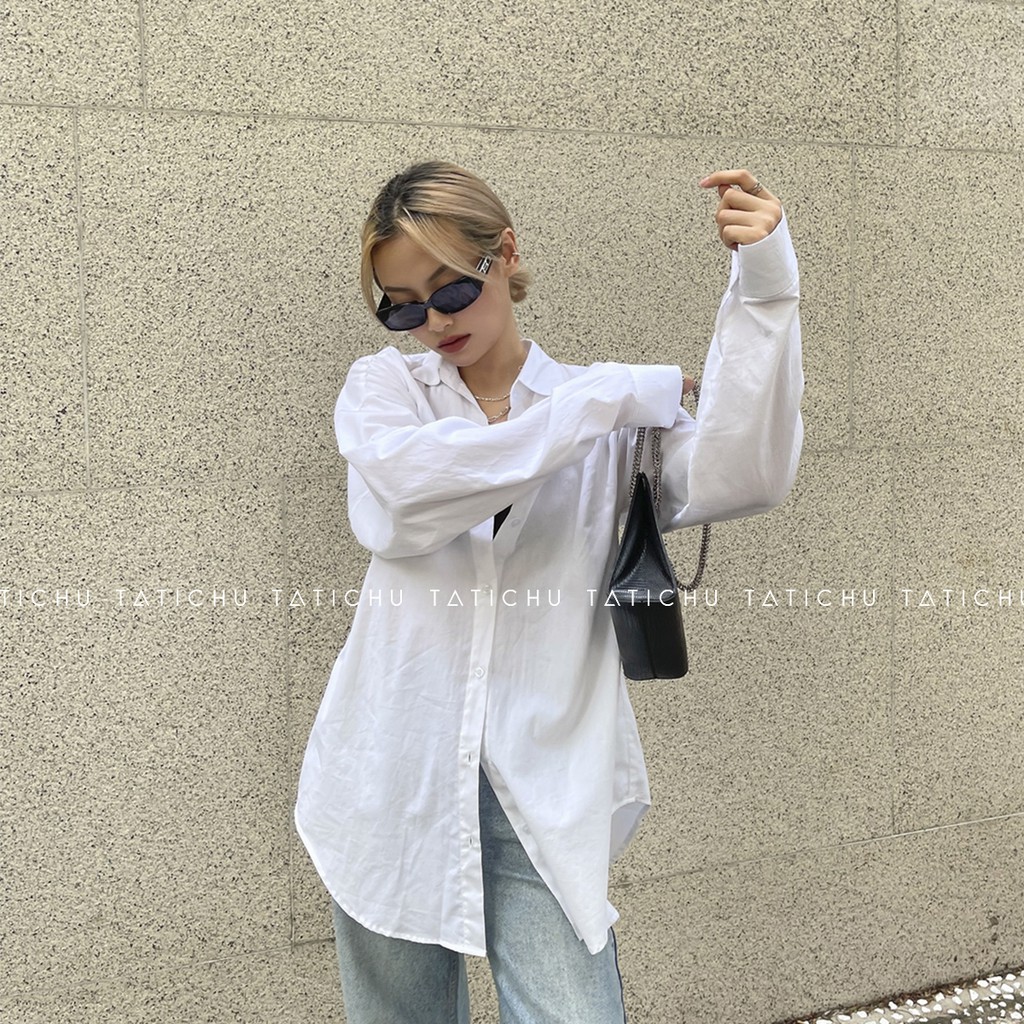 TATICHU Áo sơ mi trắng form rộng - Oversized White Shirt