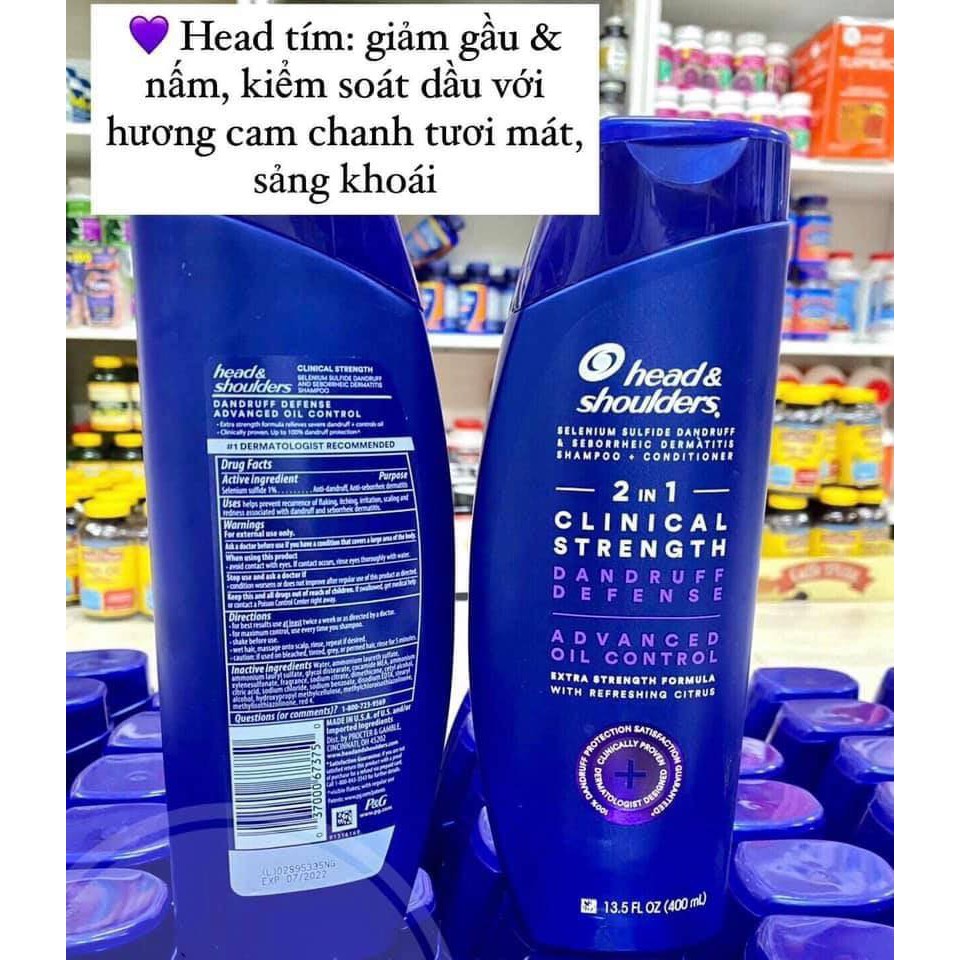 Dầu gội giảm gàu Head&Shoulders 400ml mỹ head thuốc | BigBuy360 - bigbuy360.vn