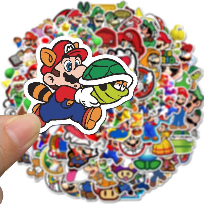 Hình Dán Sticker MARIO Chống Thấm Nước