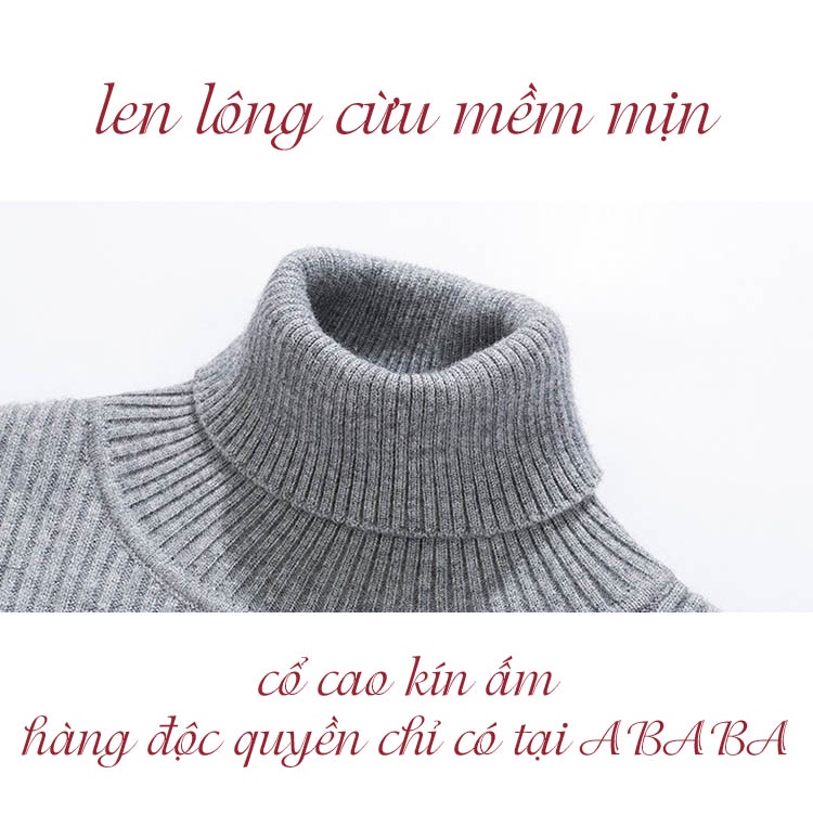 Áo len cổ lọ nam ABABA cổ cao len tăm mềm mịn đẹp kiểu dáng Hàn Quốc ABA-03