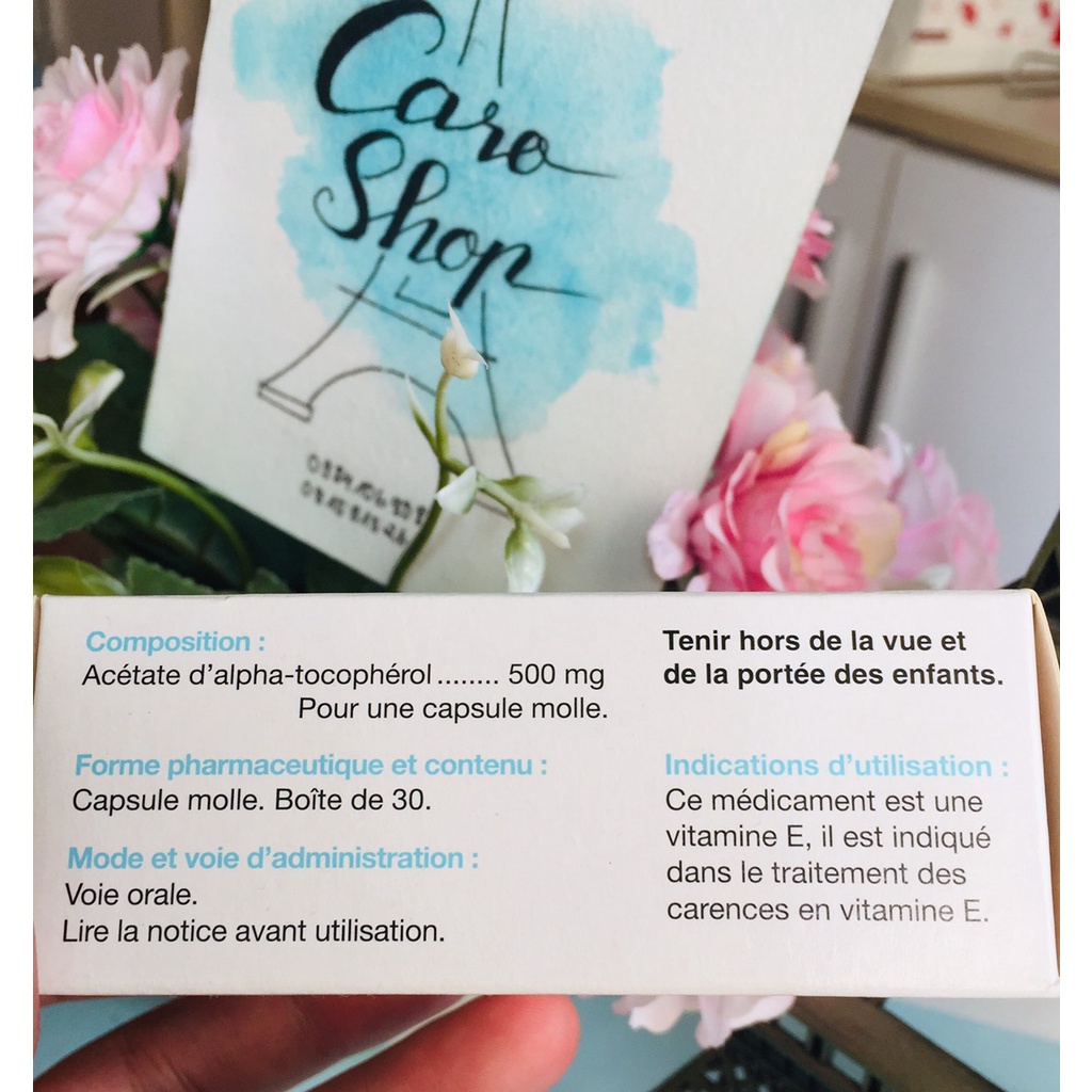 Vitamin E TOCO 500mg - hộp 30 viên của Pháp / date 2024-2025 | Thế Giới Skin Care