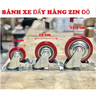 Bánh xe đẩy hàng zin đỏ 75 100 125 mm