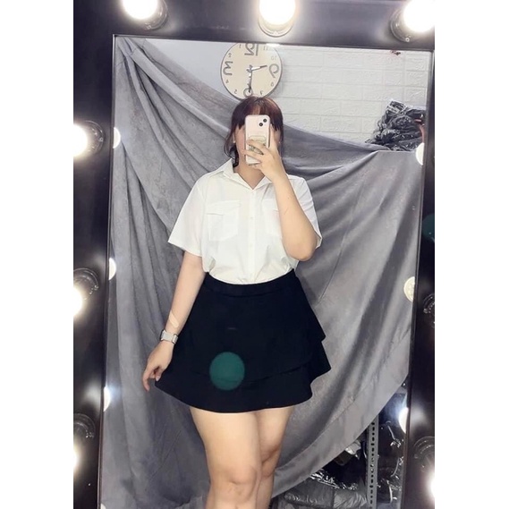 Áo sơmi nữ Bigsize Trắng và đen (67kg đến 95kg)