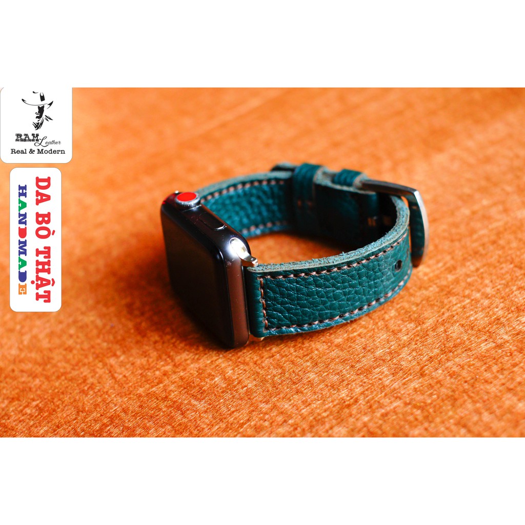 Dây đồng hồ da bò thật mill hạt xanh rêu Ram classic 1984 mới - RAM Leather
