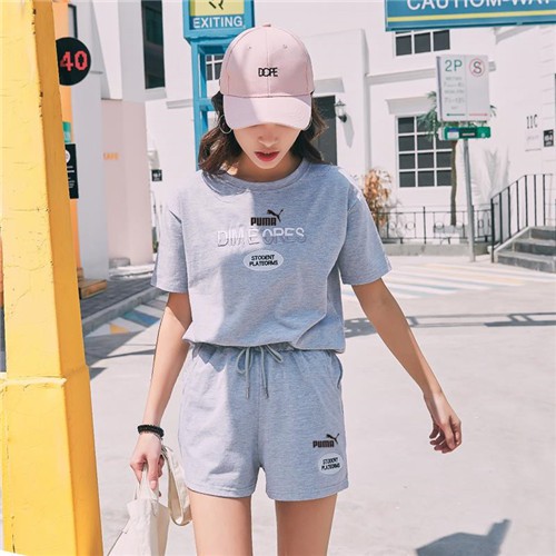 Bộ Đồ Thể Thao Puma Ngắn Tay Chất Liệu Cotton Giản Dị