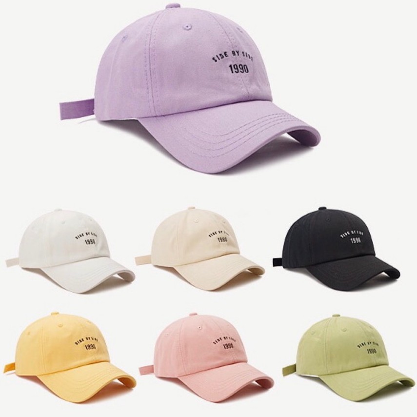 Mũ lưỡi trai MG STUDIO thêu chữ side by side 1990 thời trang