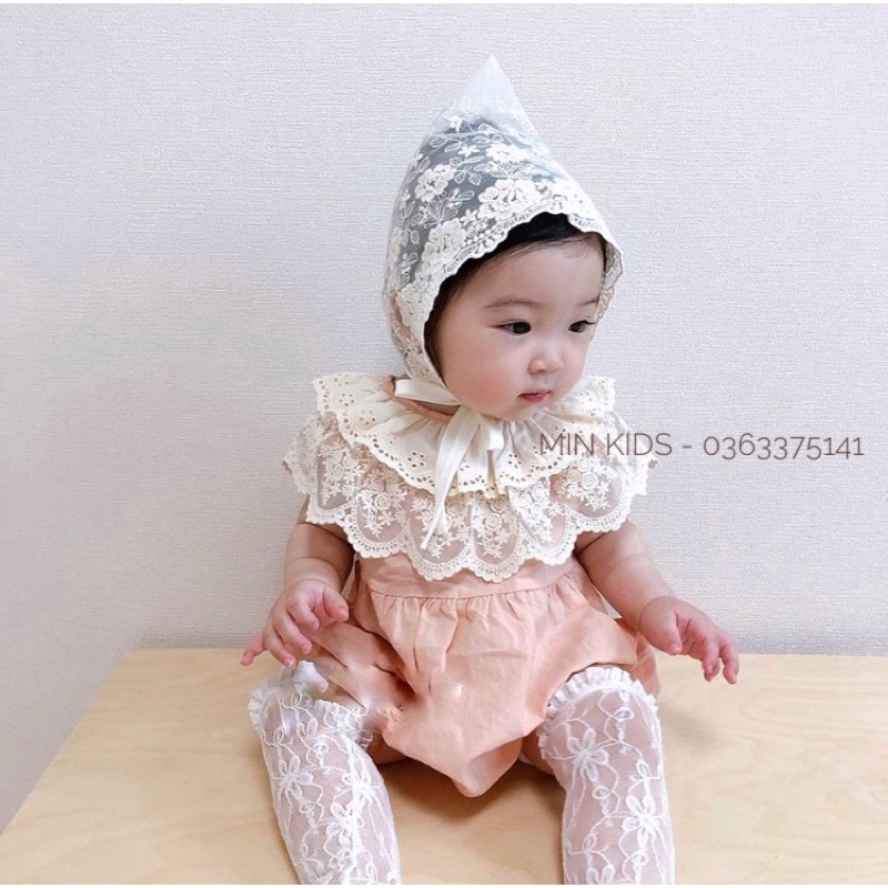Mũ ren tiểu thư phong cách Hàn Quốc cho bé