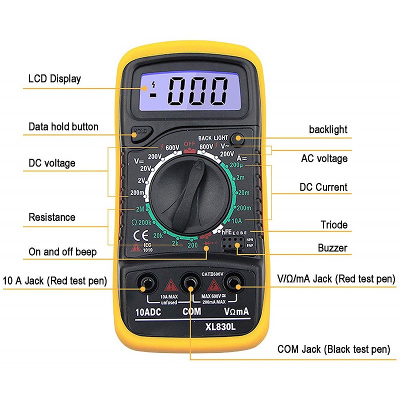 Đồng hồ đo vạn năng XL830L kèm pin