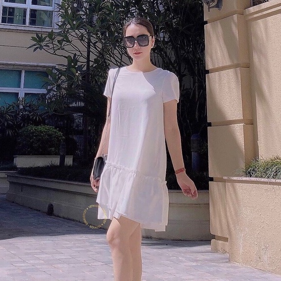 Váy babydoll cộc tay màu đen cho bé gái 137KIDS thiết kế chất cotton thấm hút mồ hôi