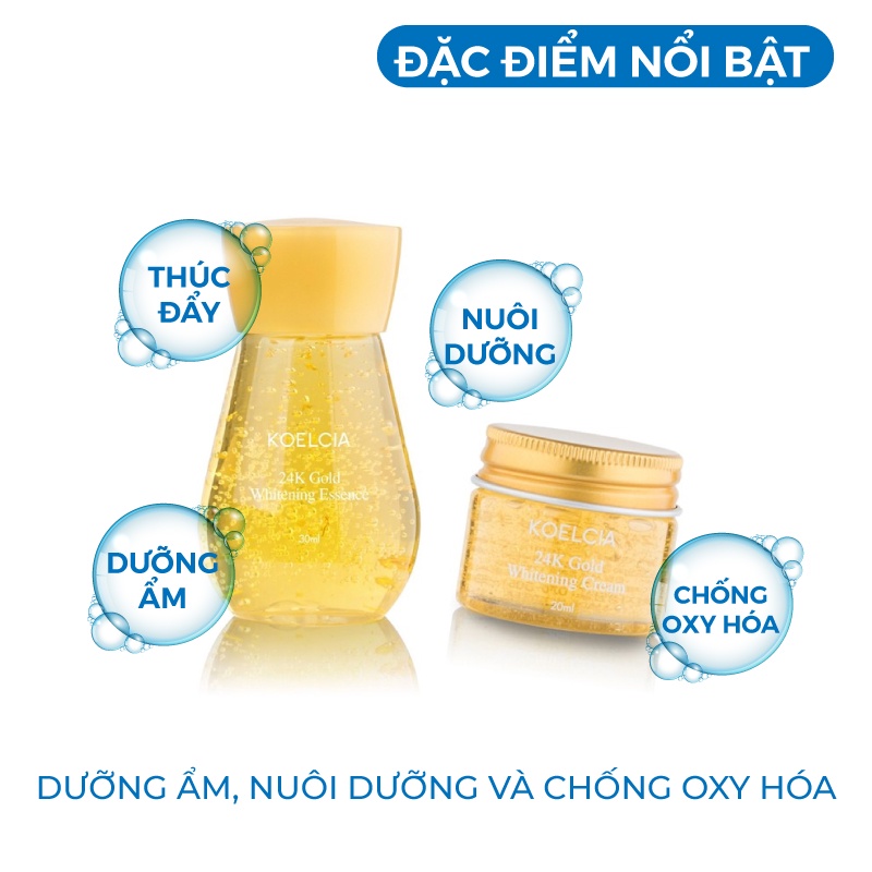 Set dưỡng da Serum và Kem KOELCIA 24K Gold Whitening Hàn Quốc [ Cam Kết Chính Hãng]