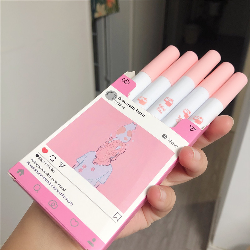[Hàng mới về] Set 5 Thỏi Son Kem Muge Leen Tông Lì Dưỡng Ẩm Lâu Trôi | BigBuy360 - bigbuy360.vn