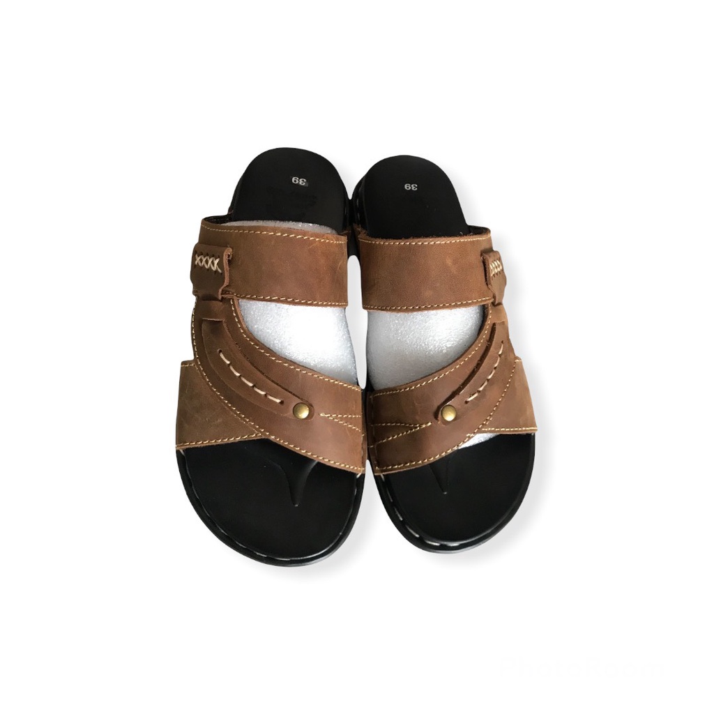 Dép da bò nam mẫu đế cực xịn  màu bò