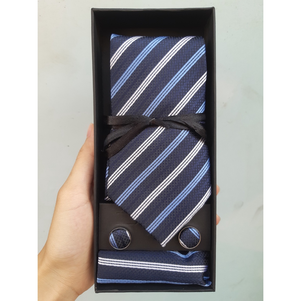 Cà vạt tặng quà 20/11, set cà vạt nam đầy đủ làm quà tặng