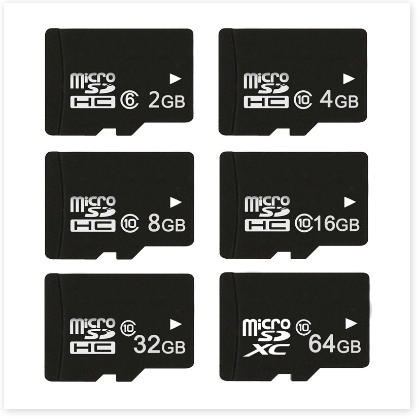 Thẻ nhớ MicroSD Class 10 Tốc độ cao (Đen) 2GB/4GB/8GB/16GB/32GB/64GB