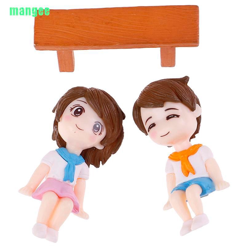 1 Set Mô Hình Cặp Đôi Ngọt Ngào Mini Trang Trí Sân Vườn