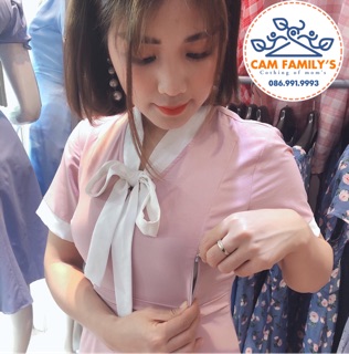 Váy nơ Hồng trắng