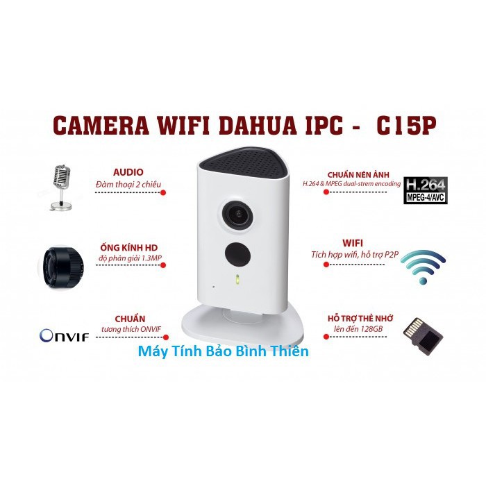 [Mã 66ELHASALE hoàn 7% đơn 500K] [ Free ship] Camera Wifi Dahua chính hãng C15 1.3MP. Bảo hành 12 tháng