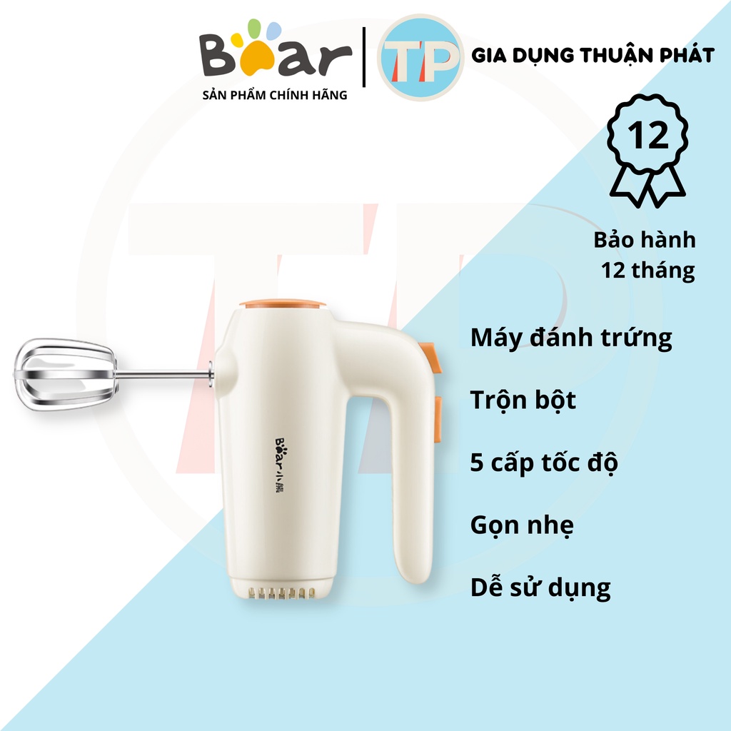 Máy đánh trứng cầm tay Bear DDQ-B01K1, trộn thực phẩm, sử dụng thép không gỉ, độ bền cao