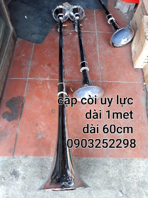 Cặp Còi hơi -kèn hơi dài 1met +60cm, có clip tets còi 12v -24v