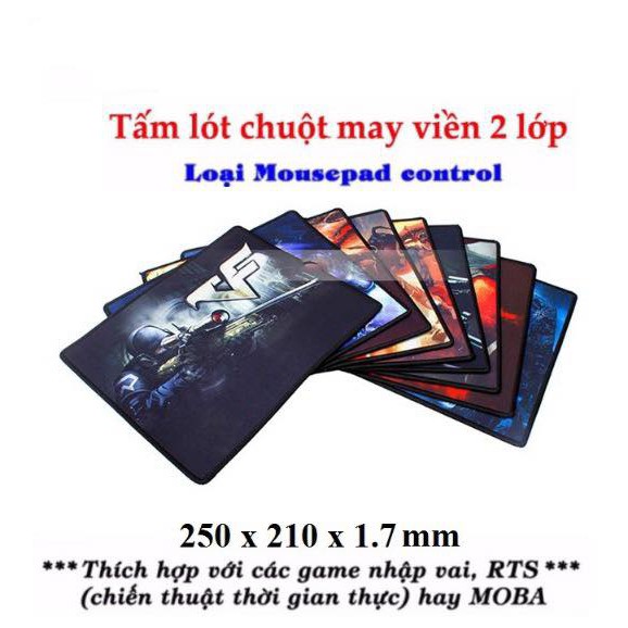 Cực Đẹp - Lót Chuột Nhiều Mẫu Cực Đẹp Mousepad Control May Viền Siêu Chắc Chắn (Hình ngẫu nhiên)