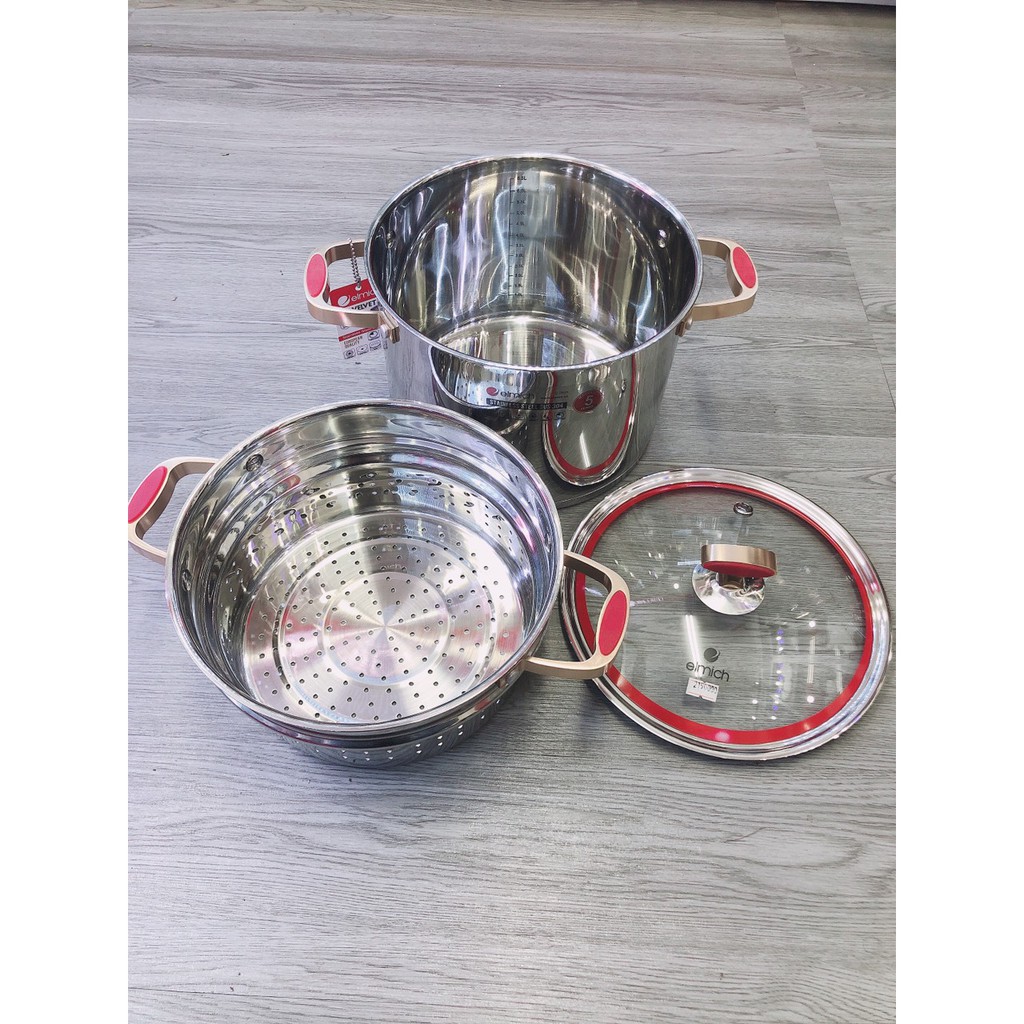 Nồi hấp ELMICH Inox 304 Red Velvet 24cm EL5585